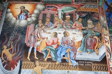 Peintures de Zahari Zograf sur les murs extérieurs du monastère de Rila